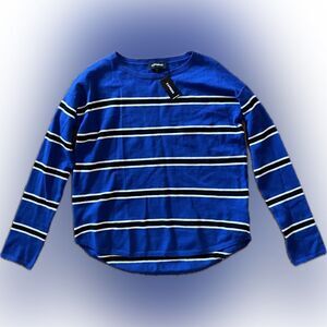 EXPRESS Blue Striped Long Sleeve Top